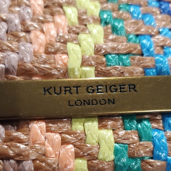 Kurt Geiger Kensington Tan and Pastel Woven Multi Colored Mini Bag - Picture 2 of 15